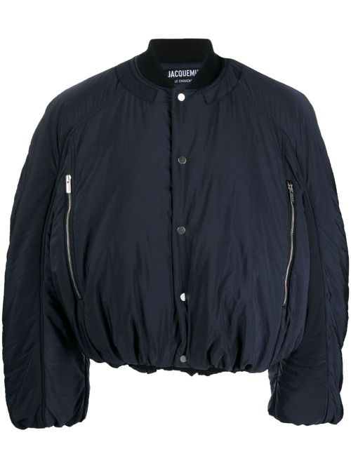 Croissant puffer bomber jacket - Blue