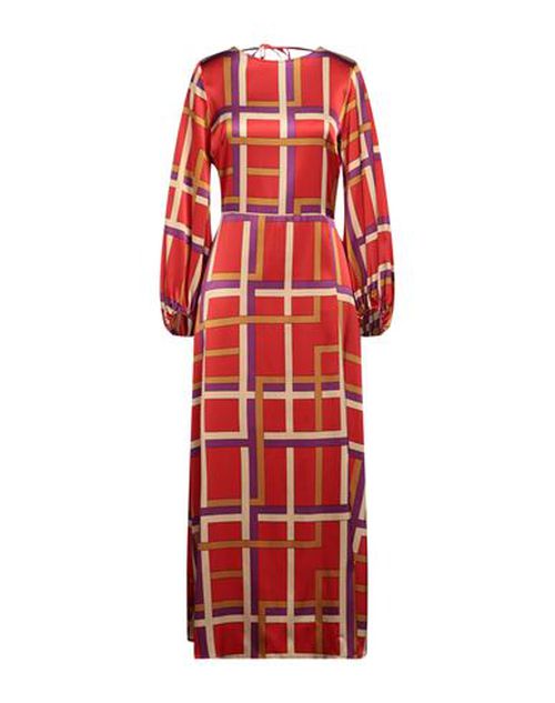 Momoní Woman Maxi dress Tomato red Size 4 Silk, Elastane