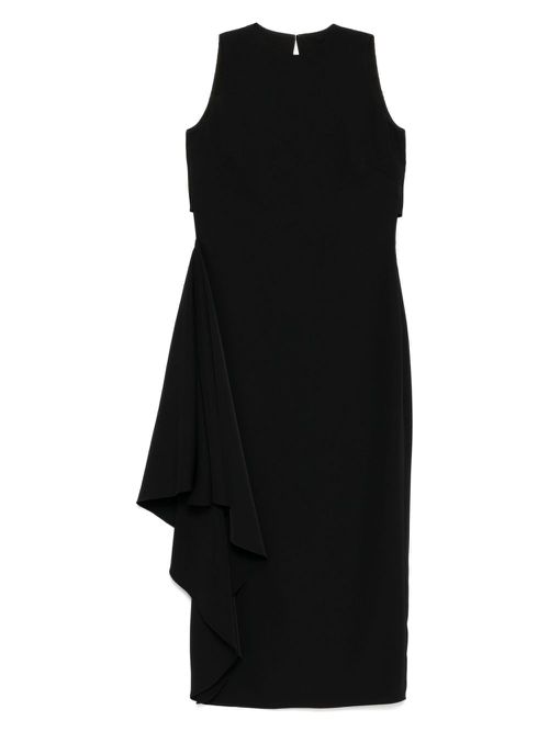 Amsale crepe jewel-neck dress - Black