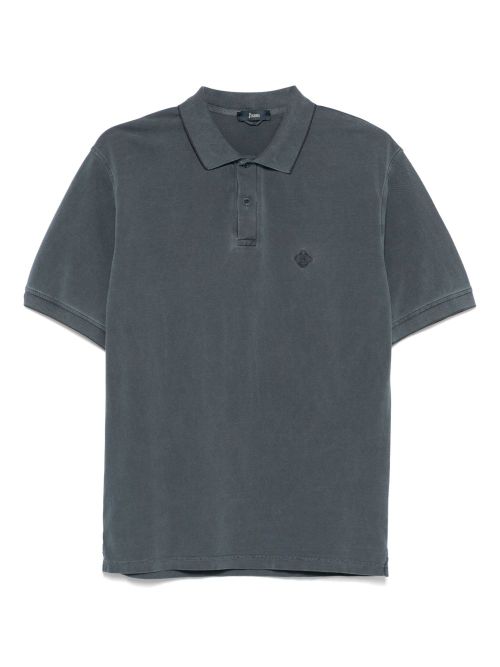Logo Cotton Polo Shirt — blue-grey