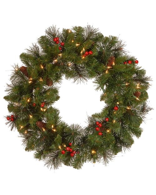 National Tree Company 24in Crestwood Spruce Wreath With Twinkly Led Lights