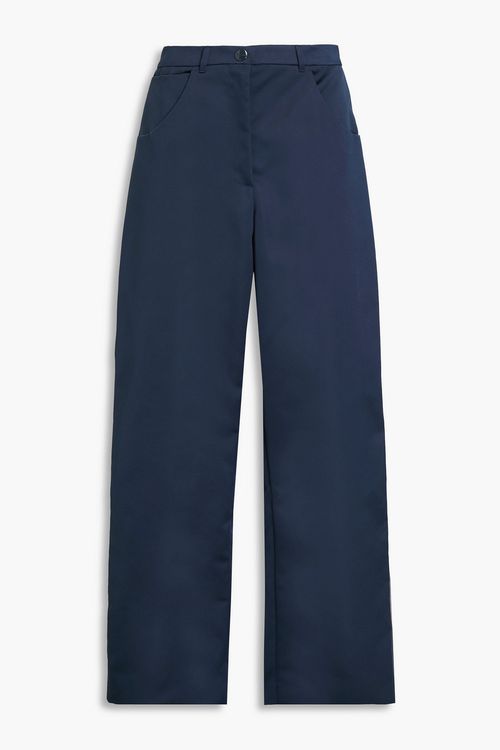 Satin wide-leg pants - Blue - IT 40