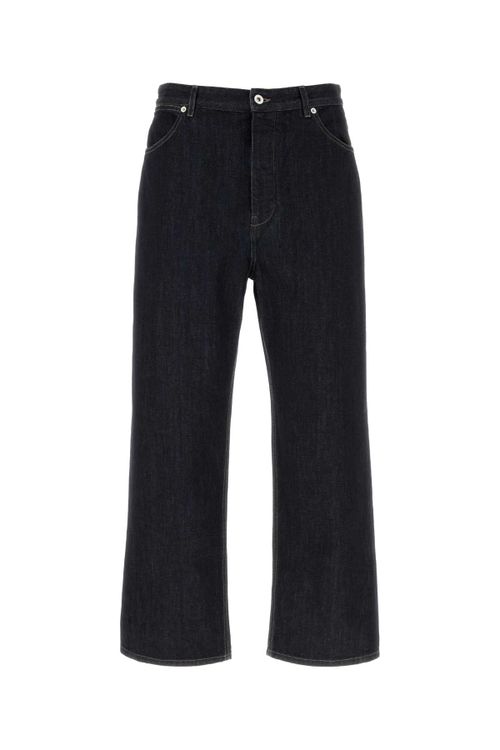Cropped Denim Jeans — Black