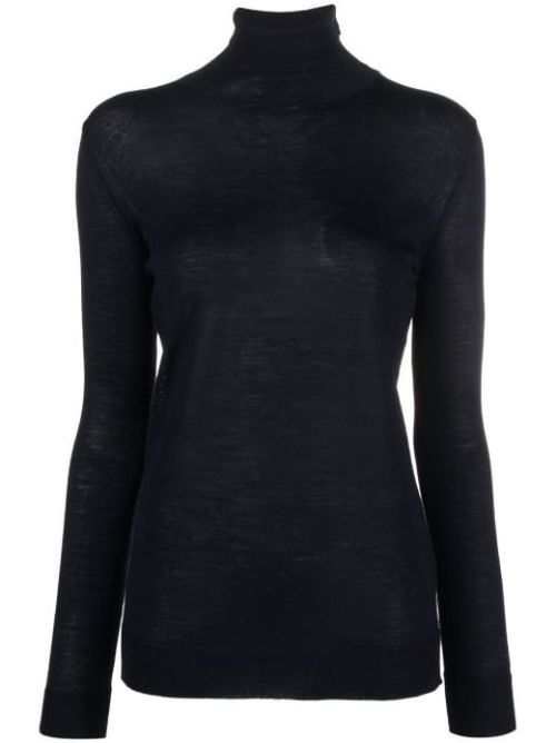 Fine-knit turtleneck top