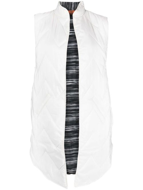 Chevron-quilted puffer gilet - White