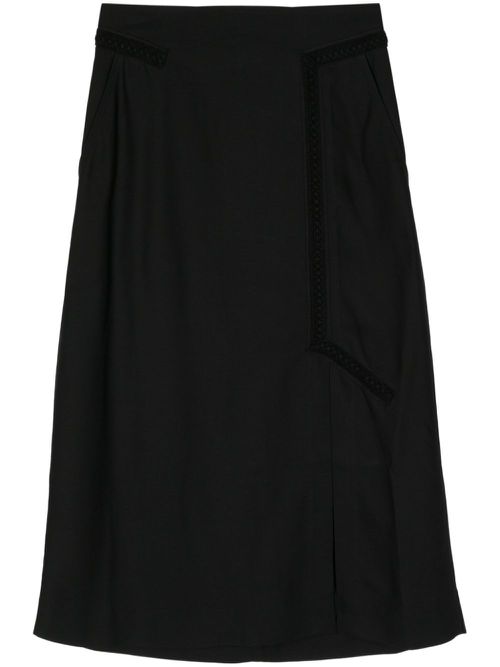 Panelled midi skirt - Black