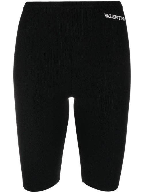 Logo-Embroidered Cycling Shorts — Black