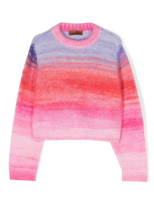 Ombré-effect fine-knit jumper - Pink
