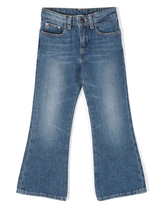 Logo-print flared-leg jeans - Blue