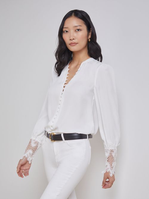 Ava Blouse Top In Ivory