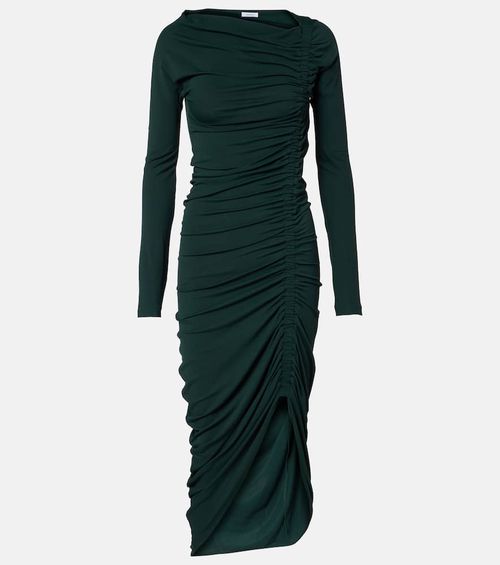Gathered jersey midi dress