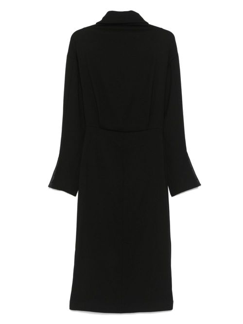 High-neck midi dress - Black