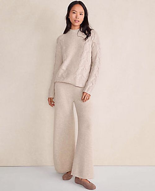Ann Taylor Haven Well Within Cashmere Cable Roll Neck Sweater