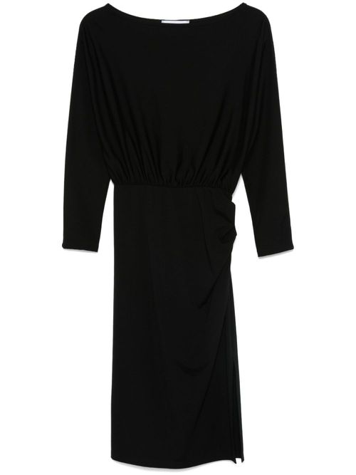 Ruched midi dress - Black