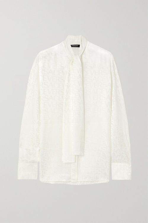 Icons Satin-jacquard Shirt - White