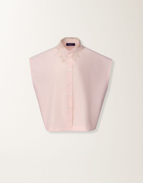 Sleeveless shirt in petal pink poplin