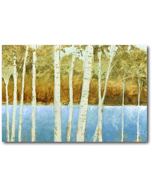 Lakeside Birches Canvas Wall Art
