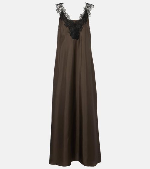 Róhe Lace-trimmed silk midi dress