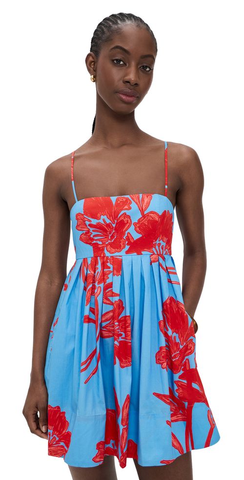 Leo Mini Dress Flora Shadow Sky