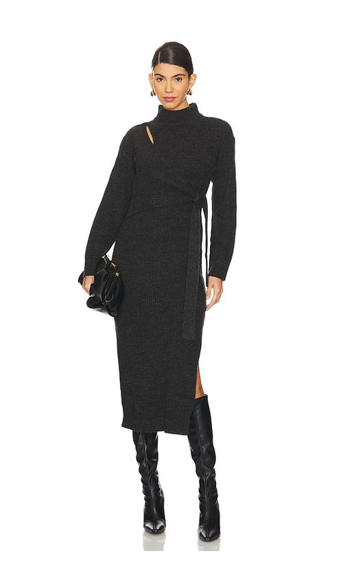 ASTR the Label SWEATERKLEID AUDREE in Charcoal. Größe XS. Also in L, M