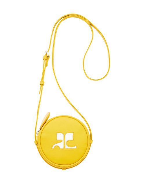 Circle logo-patch shoulder bag - Yellow