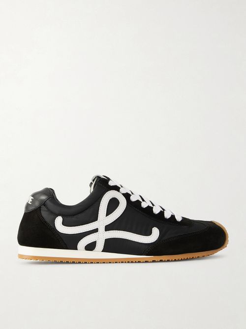 Ballet Runner 2.0 Logo-appliquéd Leather, Shell And Suede Sneakers - Black