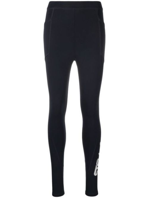 Logo-print scuba leggings