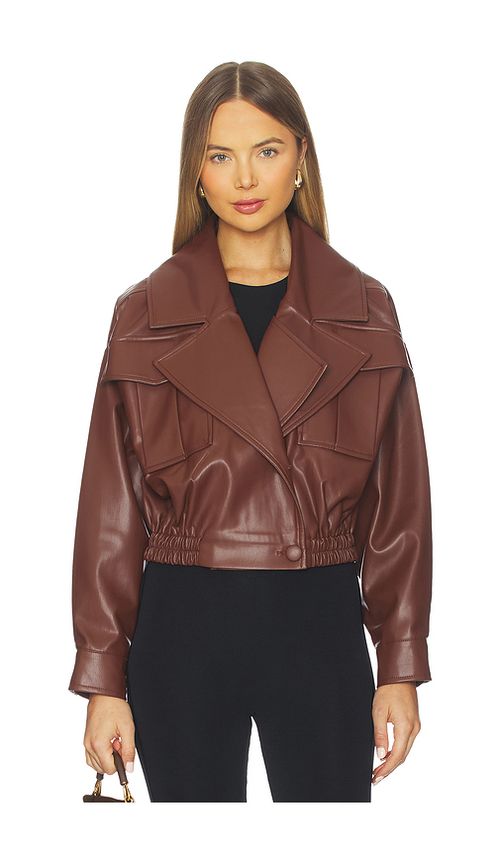 SELMACILEK Lea Tan Leather Jacket in Brown. - M also in