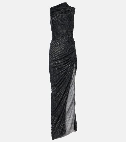 Rick Owens Svita printed ruched jersey gown