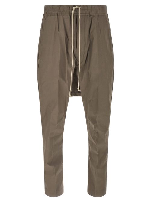 Cotton-Poplin Drawstring Joggers — Gray