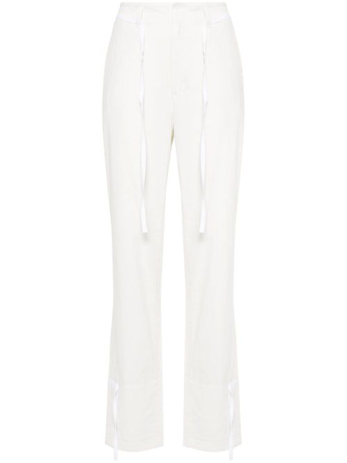 Cotton chambray tapered trousers - Neutrals