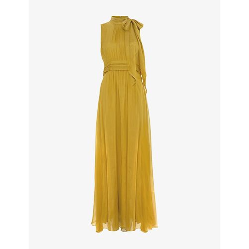 Womens Blaise Tie-Neck Silk Maxi Dress