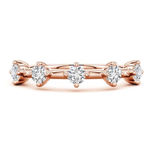 Angara 0.53 CTW Round Diamond Five-Stone Station Ring in 18K Rose Gold