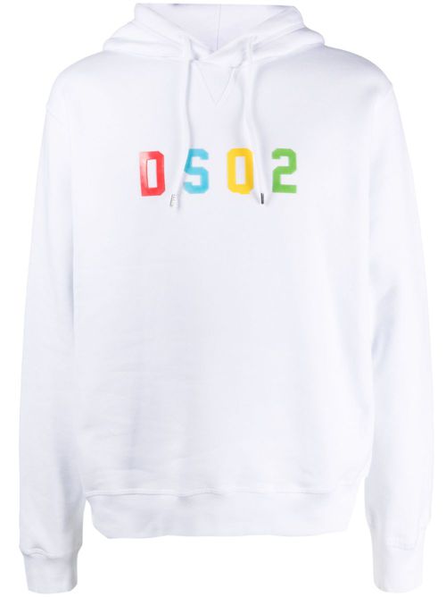 Logo-print cotton hoodie - White