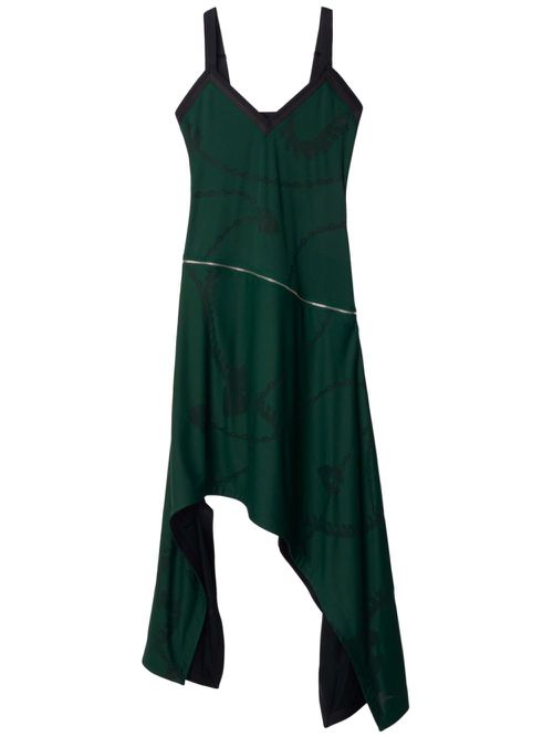 Shield Hardware asymmetric midi dress - Green