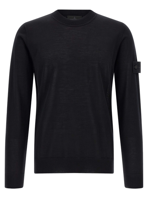 Virgin Wool Crew-Neck Sweater — Black