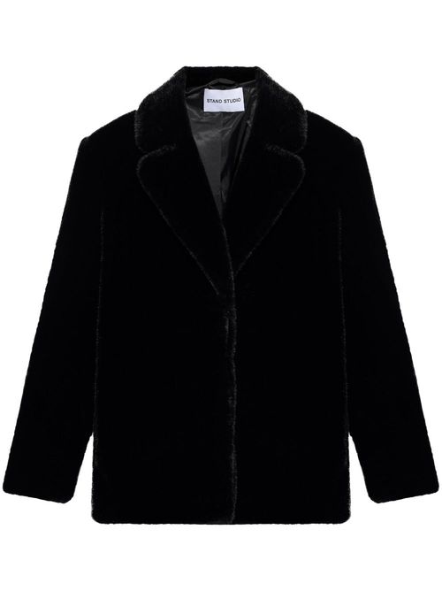 Faux-fur blazer - Black