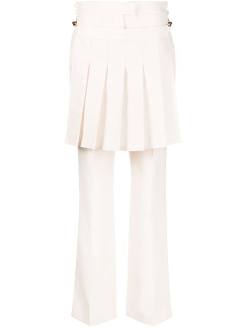 Layered virgin-wool trousers - Pink