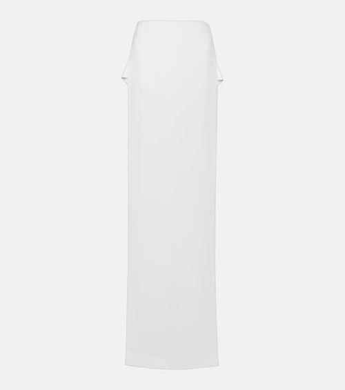 Side-slit jersey maxi skirt