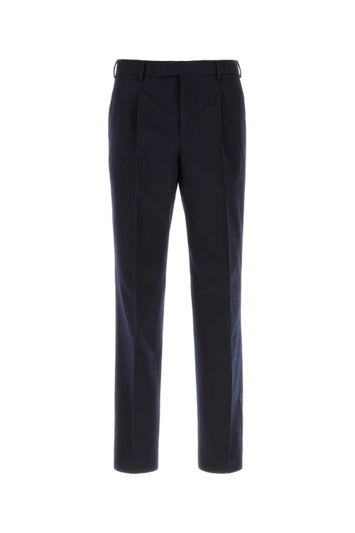 Virgin Wool Trousers — Navy