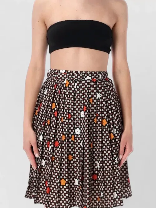 Maison Margiela - floral high waisted pleated midi skirt