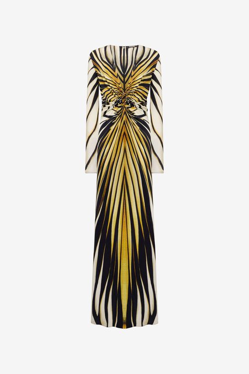 Ray Of Gold Print Maxi Dress
