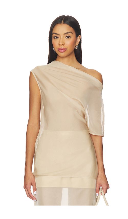EAVES Saeunn Asym Top in Beige. XS. Also in L