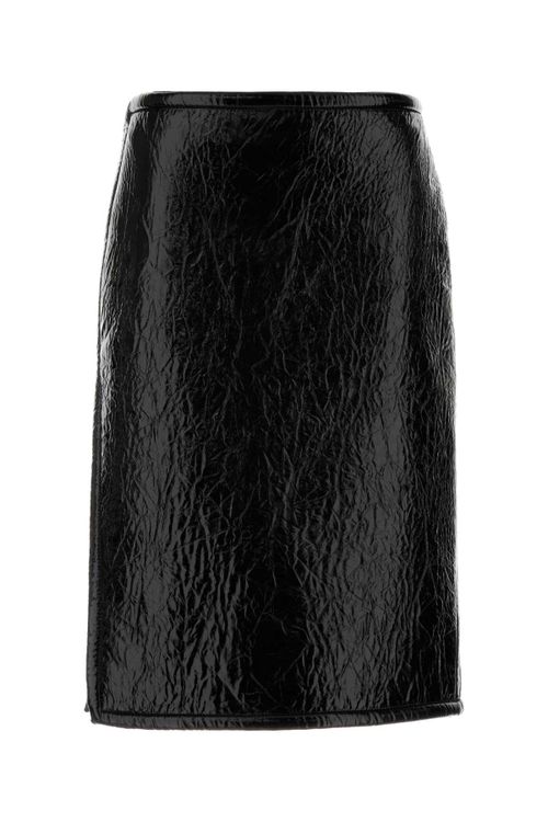 Lamb Leather Skirt — Black