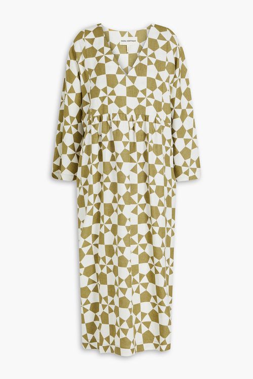 Aviva printed hemp midi dress