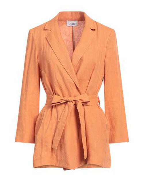 Niū Woman Blazer Orange Size XS Linen, Cotton