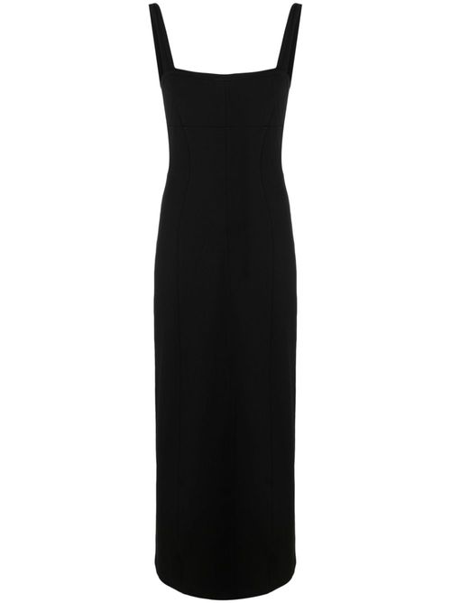 Cut-out sweetheart-neck maxi dress - Black