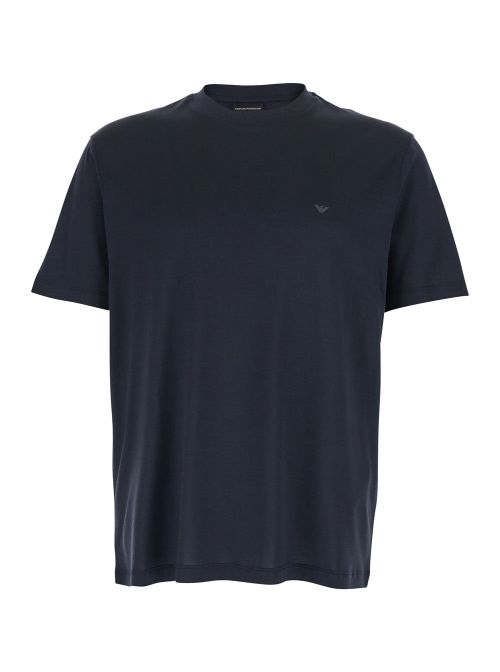 Crew-Neck Cotton-Lyocell Blend T-Shirt — Navy