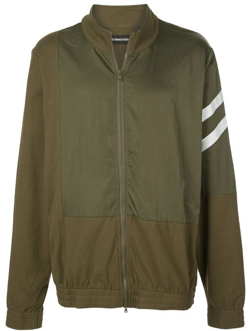 Geometric panelled bomber jacket - Green