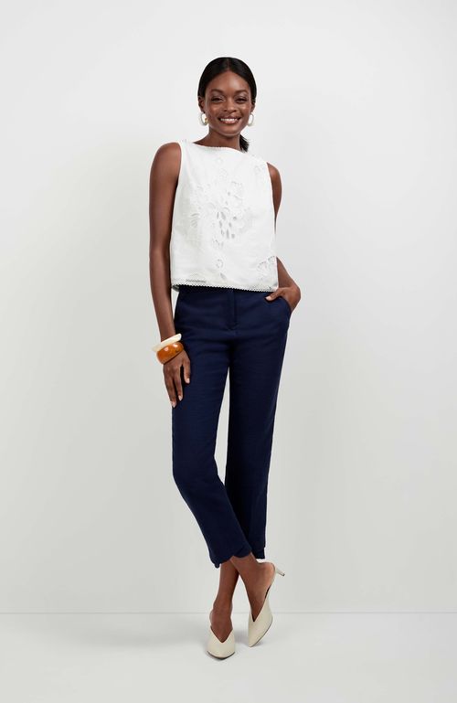 Alessandra Top Cropped Cotton Eyelet